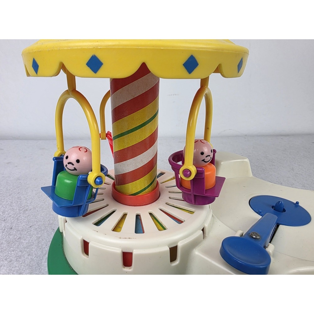 Vintage Fisher Price Little People Change A Tune Carousel 1980s With Discs - Picture 2 of 15